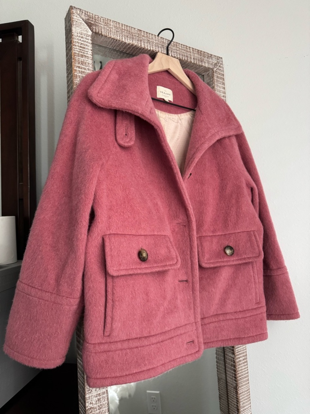 Sezane Leo Coat in Rosewood - Picture 2 of 9